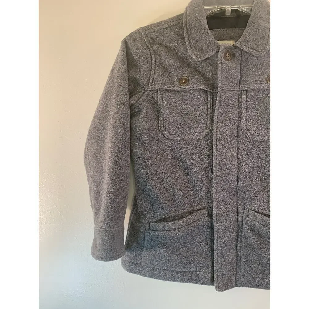 LANDS' END Boy’s Gray Fleece Zip Up Jacket / Size: Large 7